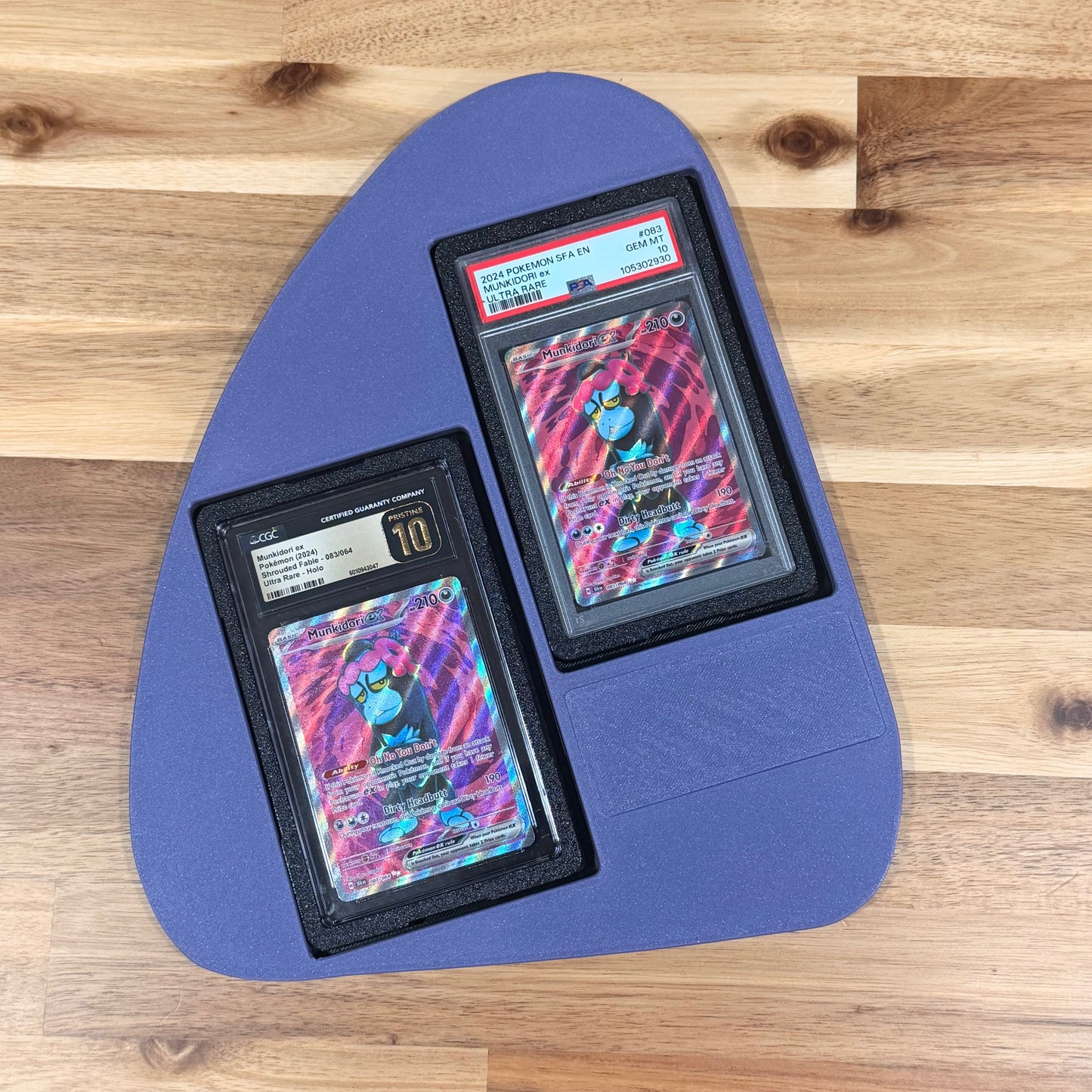 Yellow 3D printed dual slab display case empty